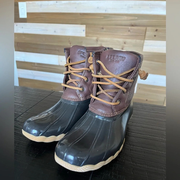 Sperry Saltwater Side Zip Rain Duck Boots Sz 3 - Picture 1 of 8